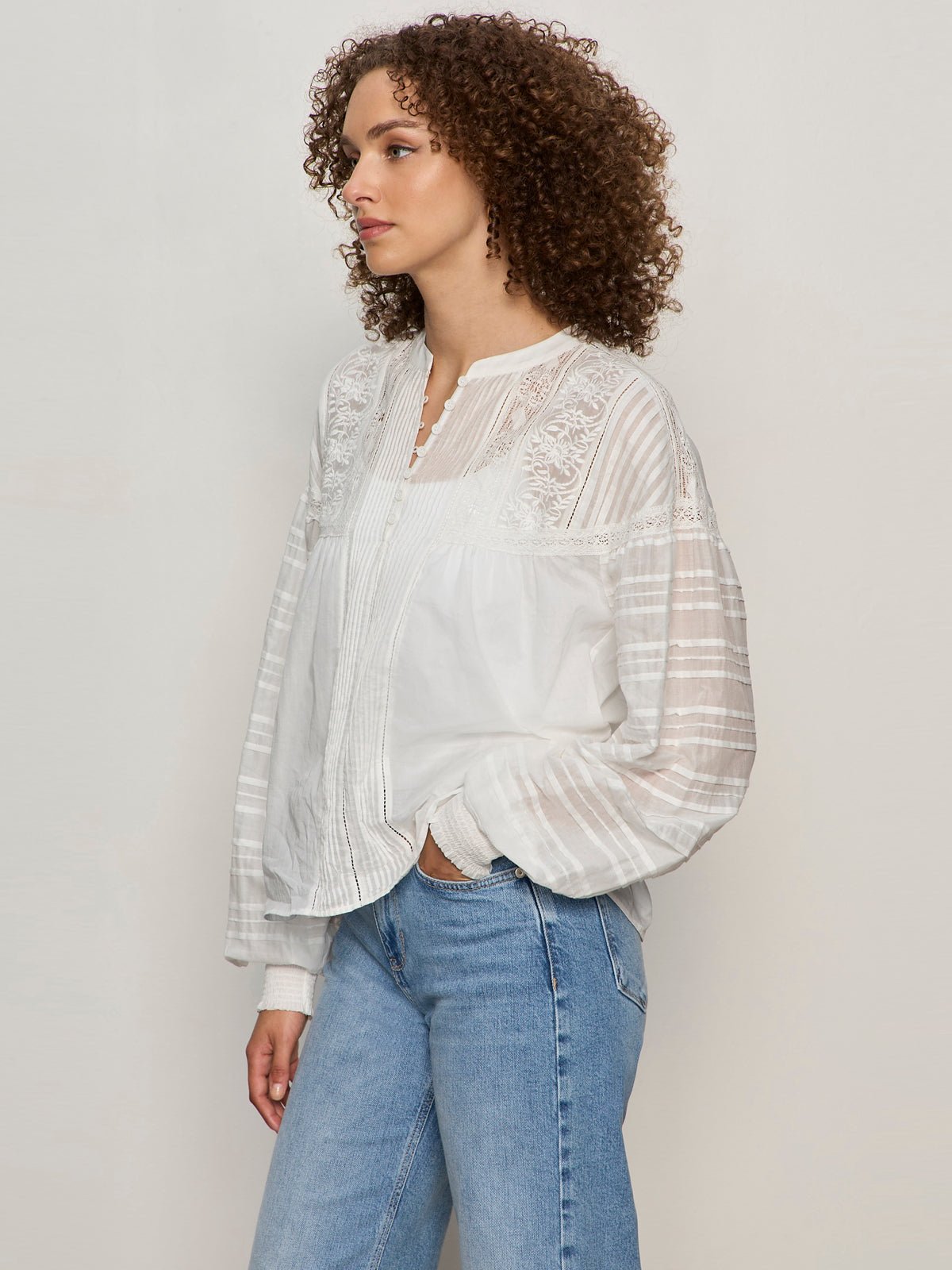 Sanctuary Clothing Quality - ADORE YOU EMBROIDERED BLOUSE WHITE