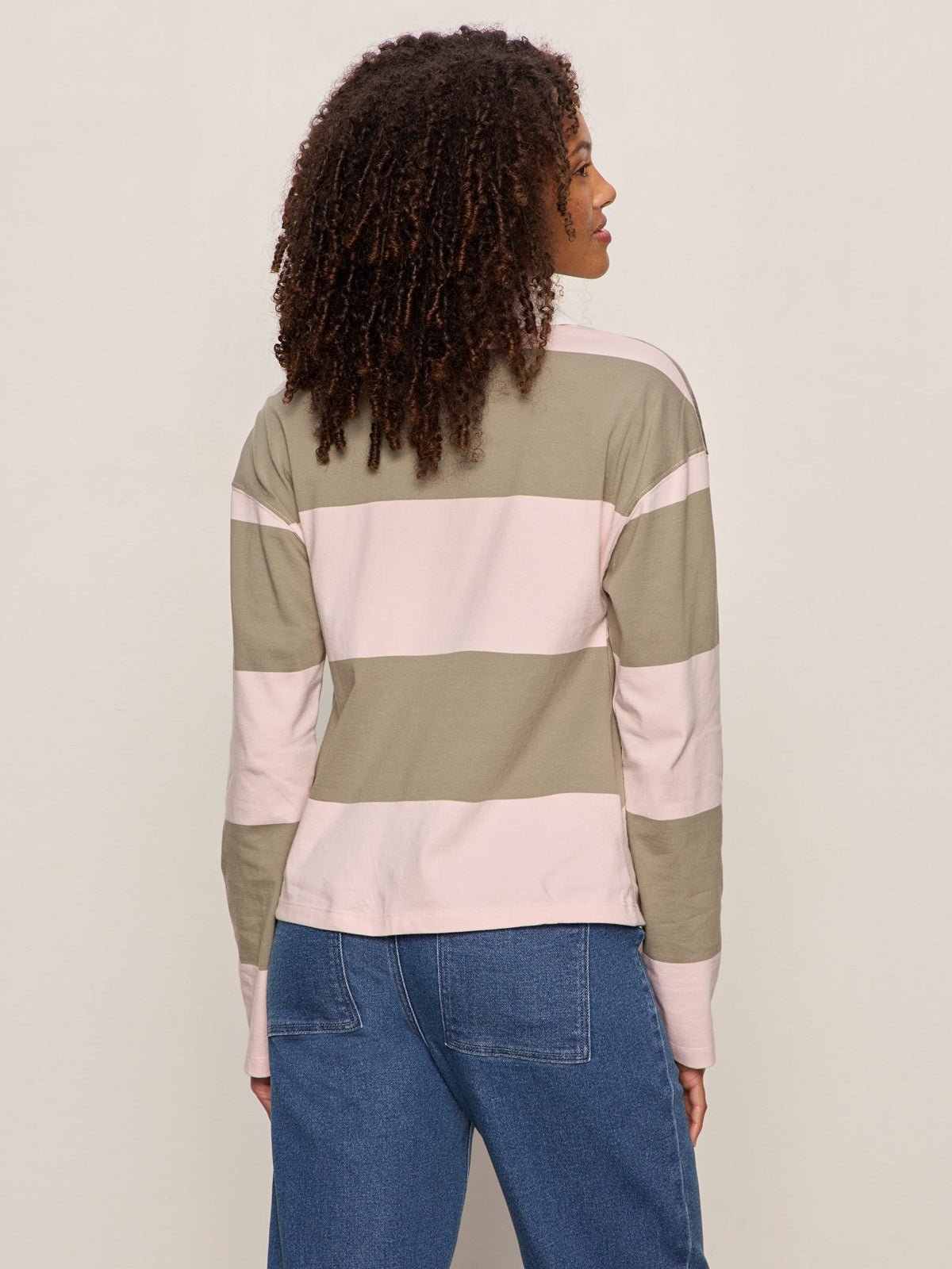 Sanctuary Clothing Sale - RUGBY TIE FRONT TEE OXYGEN PINK/OLIVE TREE STRIPE