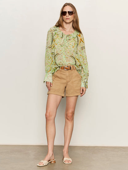 Sanctuary Clothing New - SHEER ELEGANCE VOLUME BLOUSE VERDE BOHEME