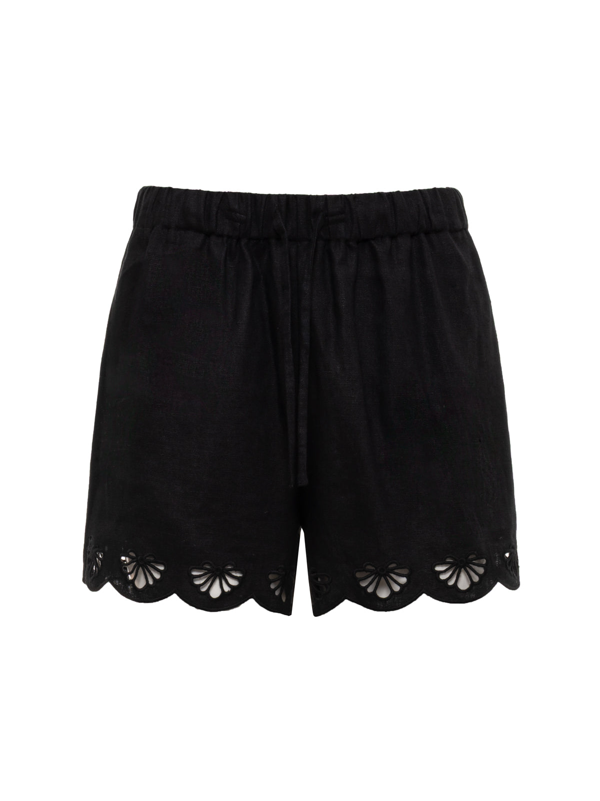 Sanctuary Clothing Exclusive - ALMOST THERE LINEN SHORTS BLACK