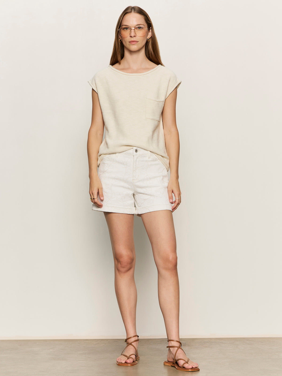 Sanctuary Clothing Essential - Impact Denim Short Chalk