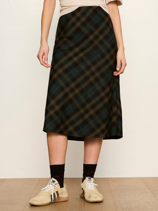 Sanctuary Clothing Latest - Favorite Plaid Slip Skirt Forest Plaid