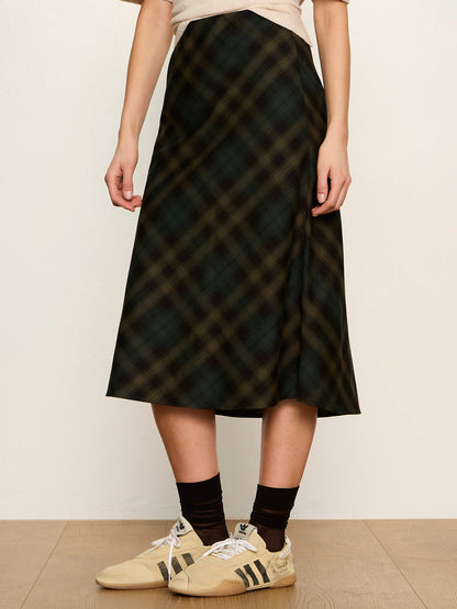 Sanctuary Clothing Latest - Favorite Plaid Slip Skirt Forest Plaid