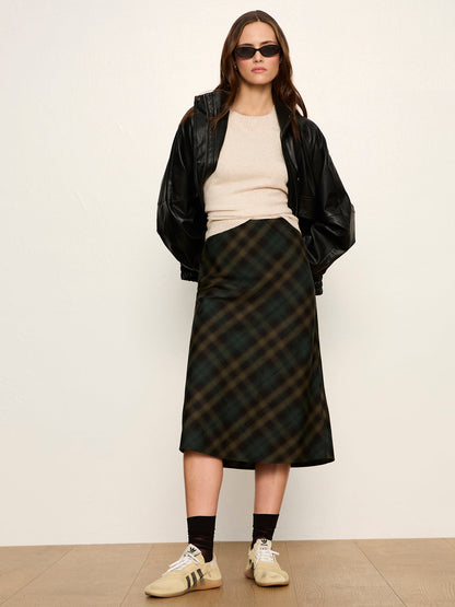 Sanctuary Clothing Latest - Favorite Plaid Slip Skirt Forest Plaid