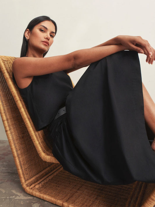 Sanctuary Clothing Exclusive - MATTER OF TIME POPLIN SKIRT BLACK