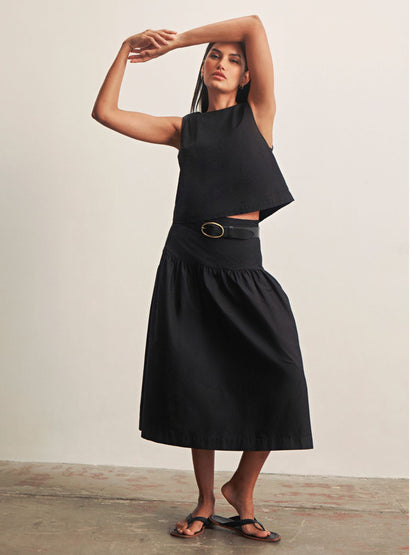 Sanctuary Clothing Exclusive - MATTER OF TIME POPLIN SKIRT BLACK