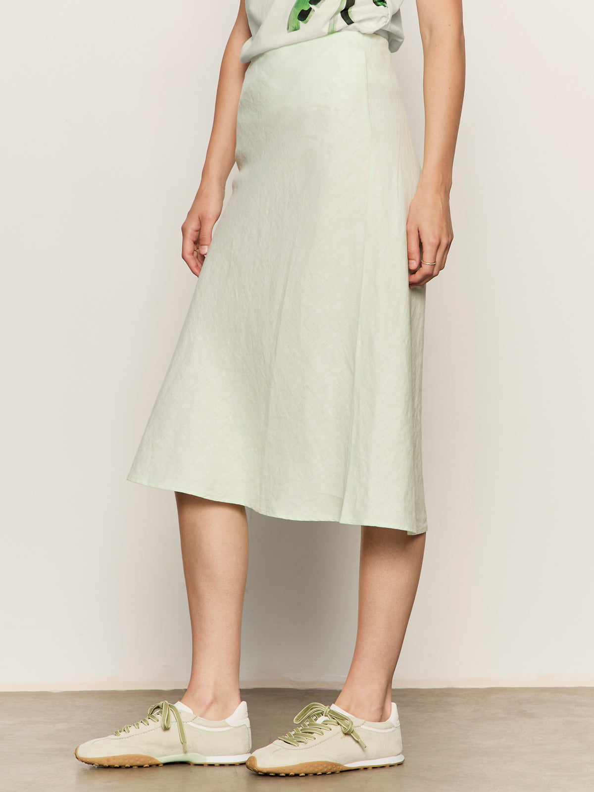 Sanctuary Clothing Top Pick - EVERYDAY LINEN SLIP SKIRT GREEN MIST