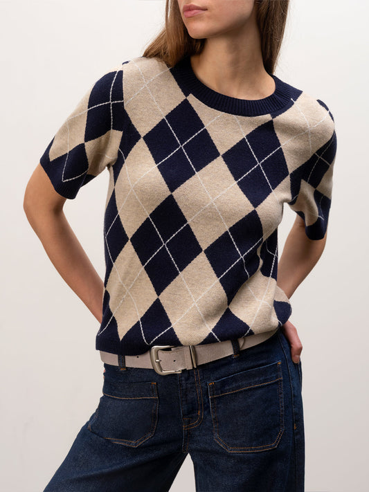 Sanctuary Clothing New - Perfect Sweater Tee Loma Argyle