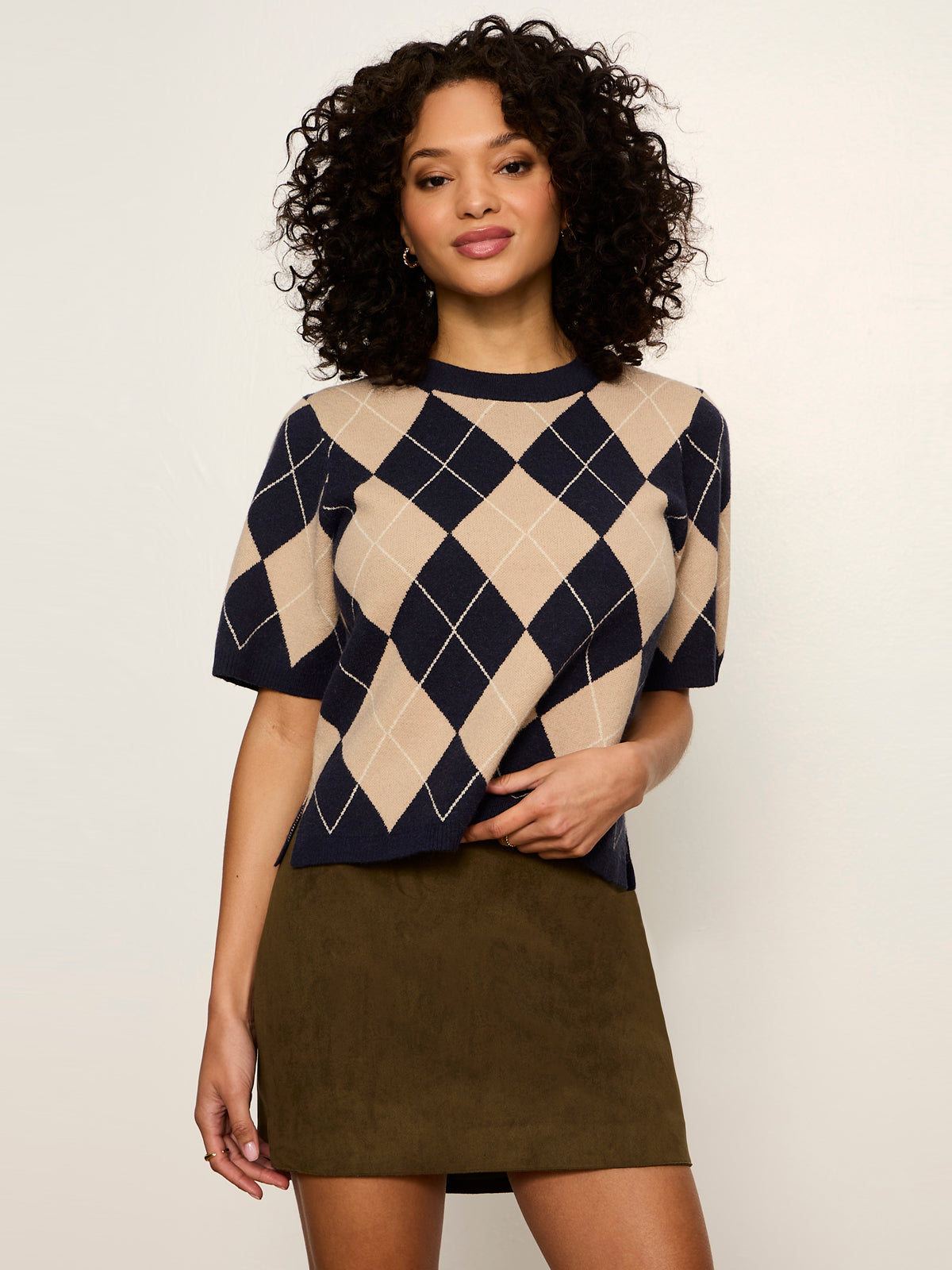 Sanctuary Clothing New - Perfect Sweater Tee Loma Argyle