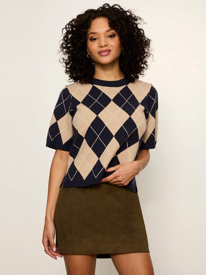 Sanctuary Clothing New - Perfect Sweater Tee Loma Argyle