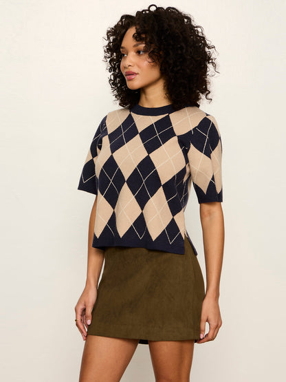 Sanctuary Clothing New - Perfect Sweater Tee Loma Argyle