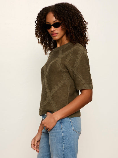 Sanctuary Clothing New - Diamond Stitch Sweater Tee Kalamata