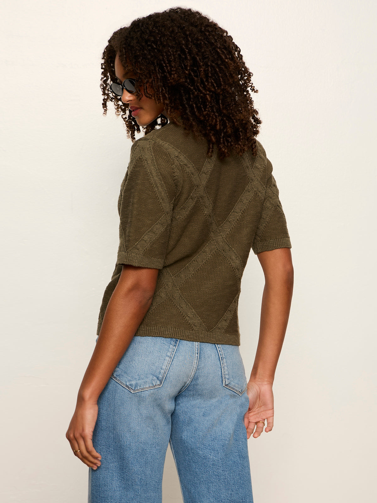 Sanctuary Clothing New - Diamond Stitch Sweater Tee Kalamata