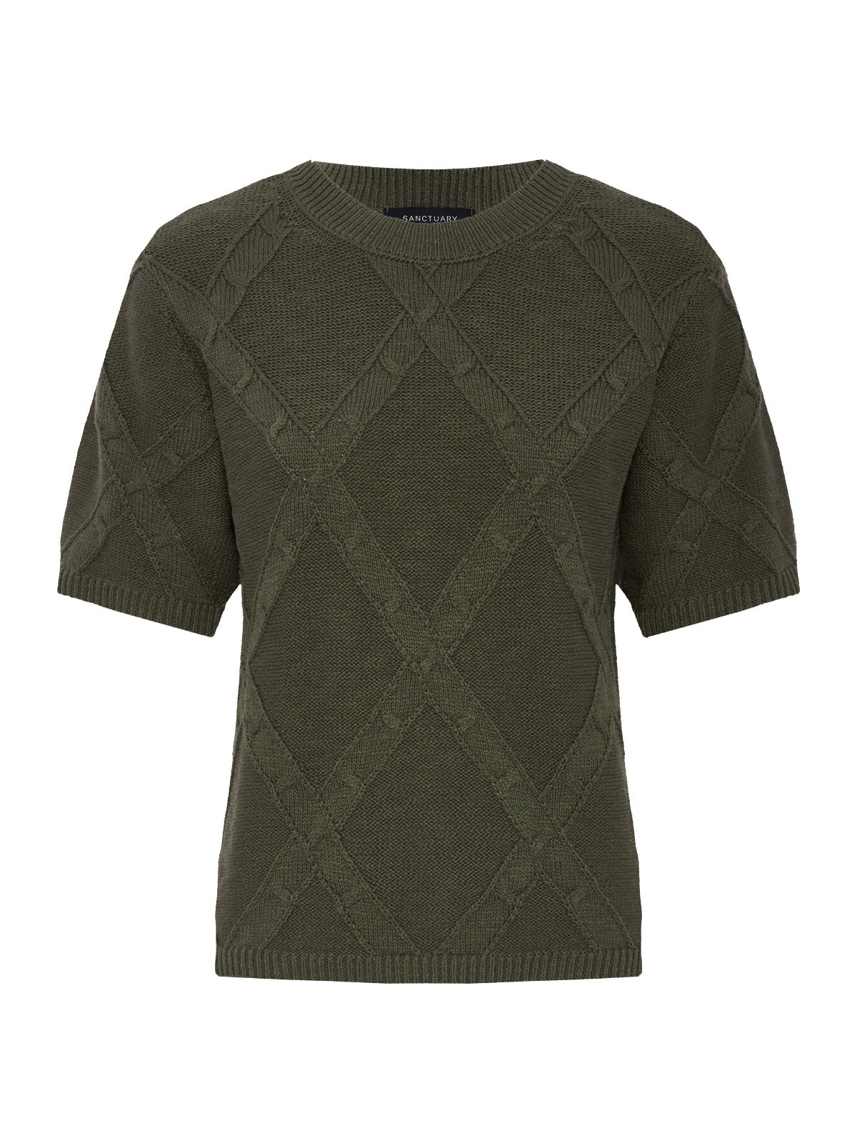 Sanctuary Clothing New - Diamond Stitch Sweater Tee Kalamata