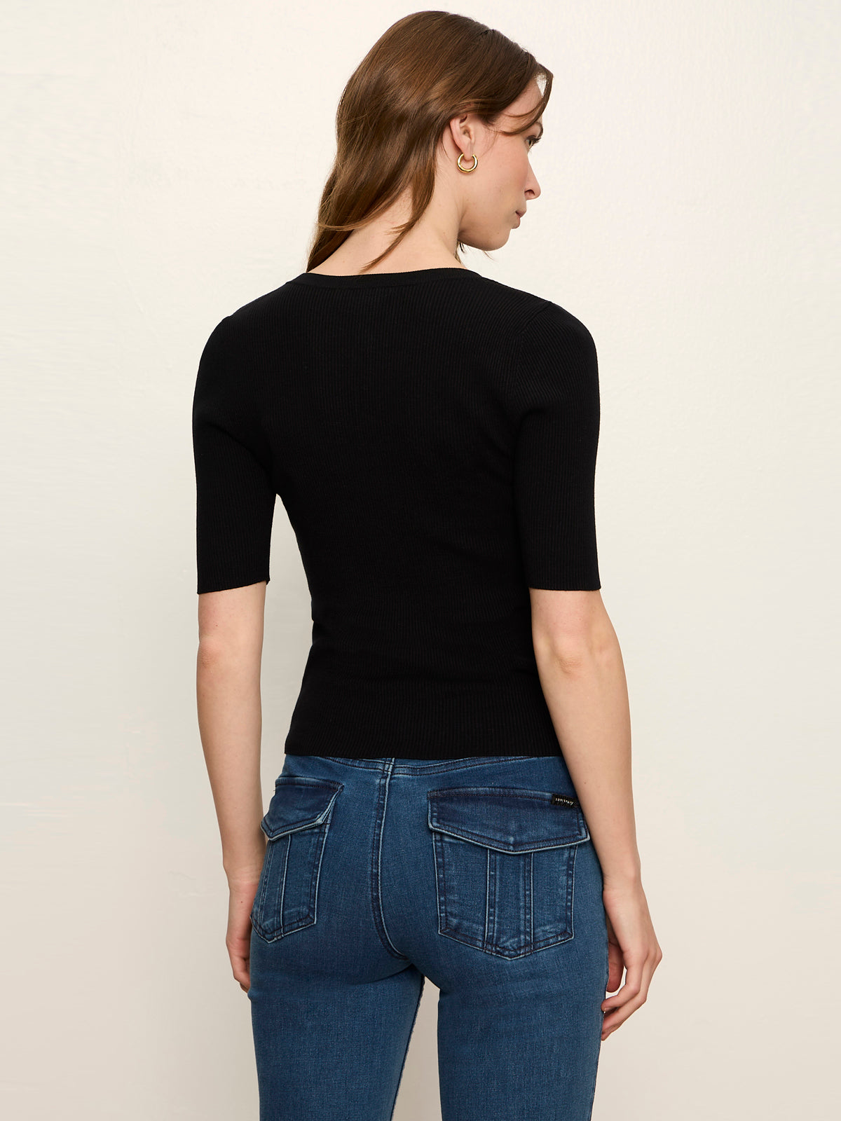 Sanctuary Clothing Everyday - Ribbed Henley Tee Black