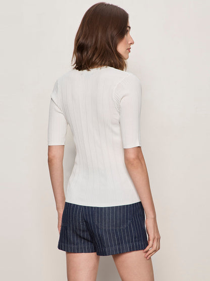Sanctuary Clothing Special Offer - AIR OF EASE HALF SLEEVE TEE CHALK