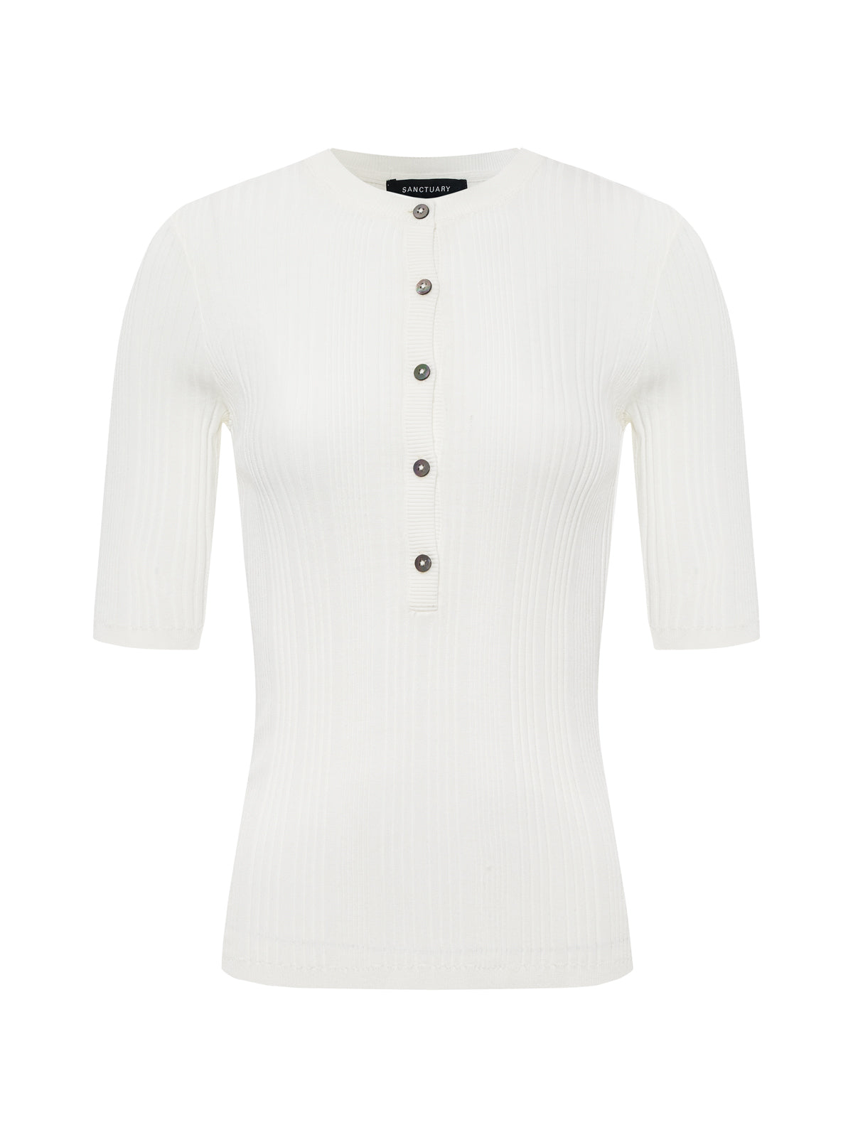 Sanctuary Clothing Special Offer - AIR OF EASE HALF SLEEVE TEE CHALK