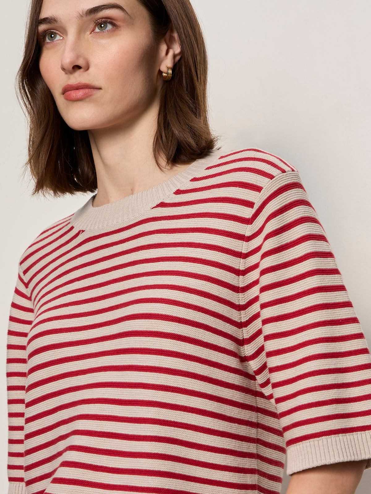 Sanctuary Clothing New - SWEATER TEE OPAL/RASPBERRY STRIPE