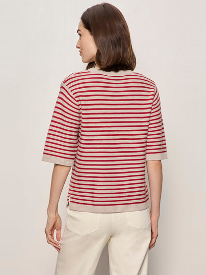 Sanctuary Clothing New - SWEATER TEE OPAL/RASPBERRY STRIPE