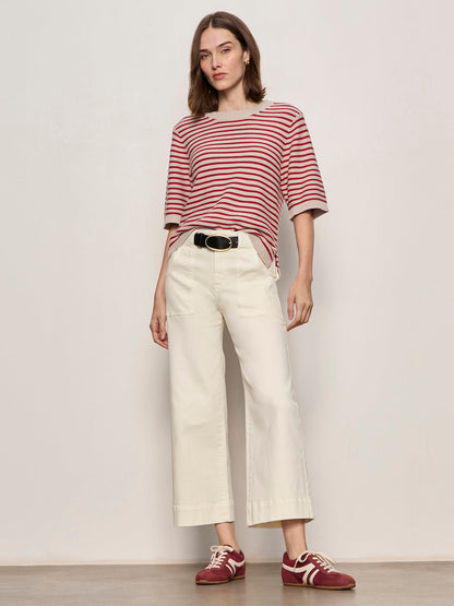 Sanctuary Clothing New - SWEATER TEE OPAL/RASPBERRY STRIPE