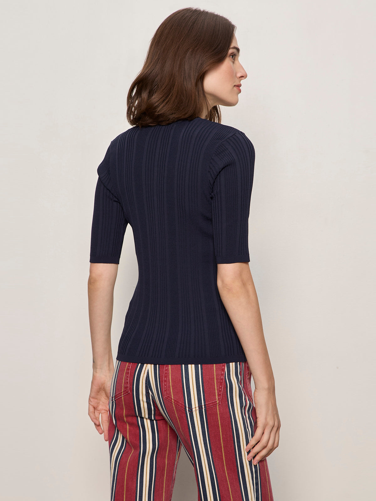 Sanctuary Clothing Premium - AIR OF EASE HALF SLEEVE TEE NAVY BLAZER