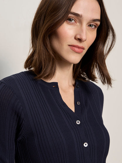 Sanctuary Clothing Premium - AIR OF EASE HALF SLEEVE TEE NAVY BLAZER