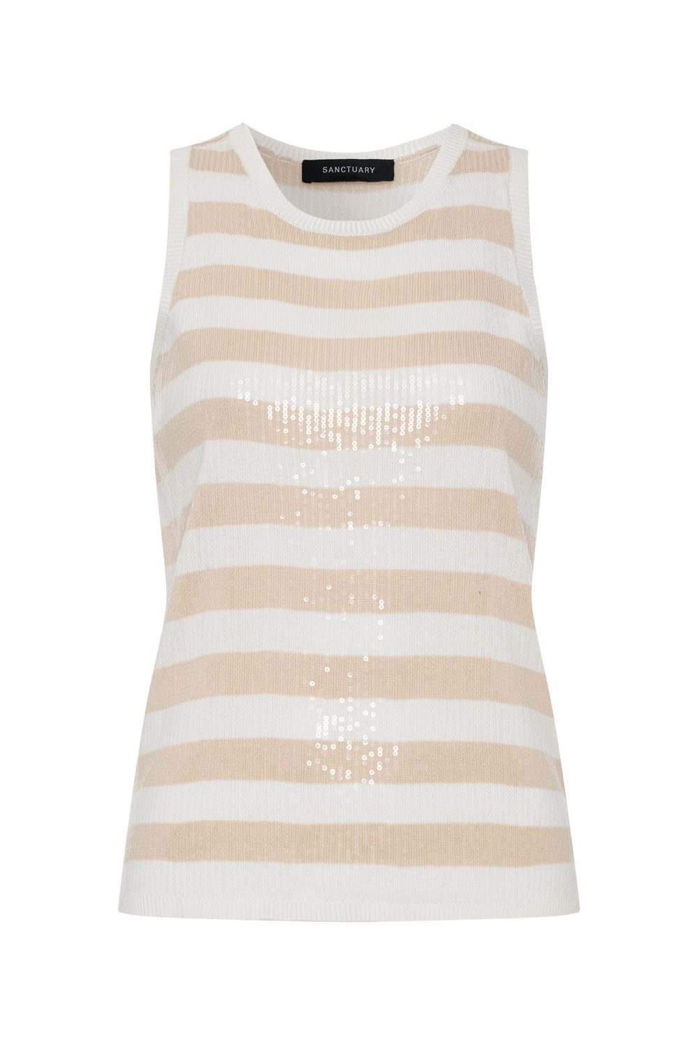 Sanctuary Clothing Recommended - SUMMER SHINE SEQUIN SHELL SUMMER SAND / WHITE STRIPE