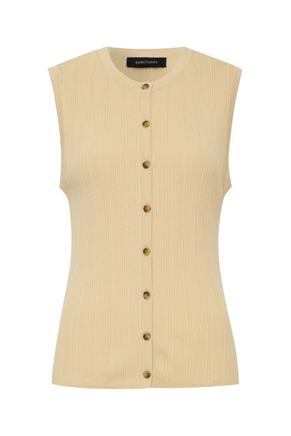 Sanctuary Clothing Best Seller - MANHATTAN RIB BUTTON CARDI BANANA