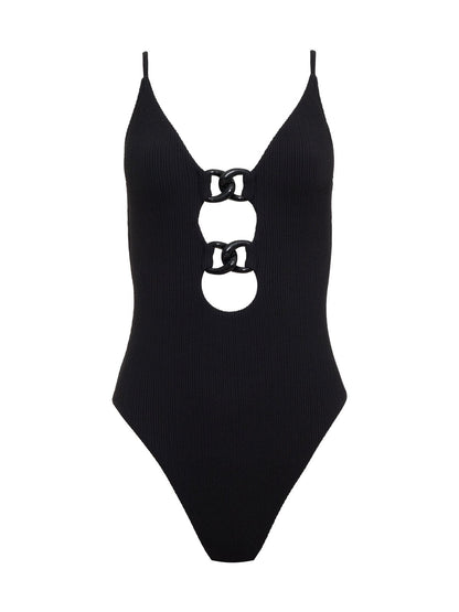 Sanctuary Clothing Special Offer - Opened Front Mio One-Piece Swimsuit Black