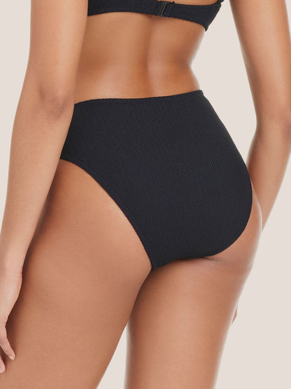 Sanctuary Clothing Featured - High Leg High Rise Bikini Bottom Black