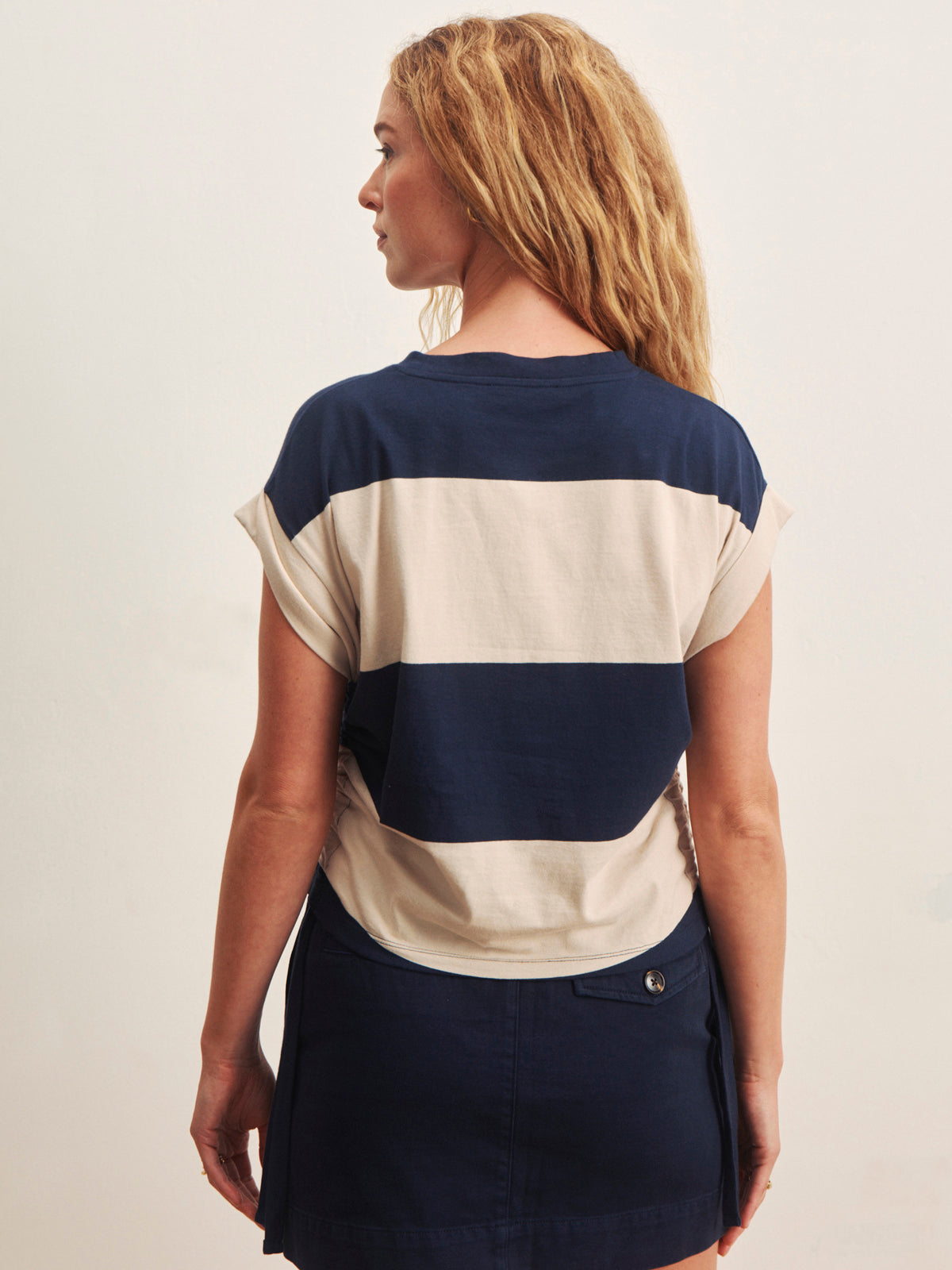 Sanctuary Clothing Discount - ALL DAY RUCHED TEE NAVY BLAZER/DARK OPAL RUGBY