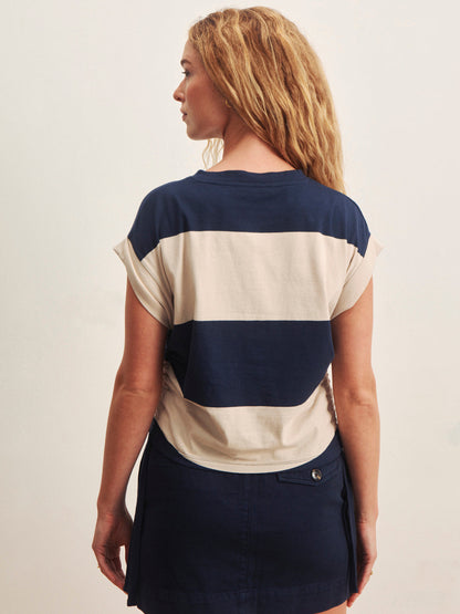 Sanctuary Clothing Discount - ALL DAY RUCHED TEE NAVY BLAZER/DARK OPAL RUGBY