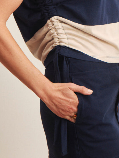 Sanctuary Clothing Discount - ALL DAY RUCHED TEE NAVY BLAZER/DARK OPAL RUGBY