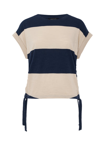 Sanctuary Clothing Discount - ALL DAY RUCHED TEE NAVY BLAZER/DARK OPAL RUGBY