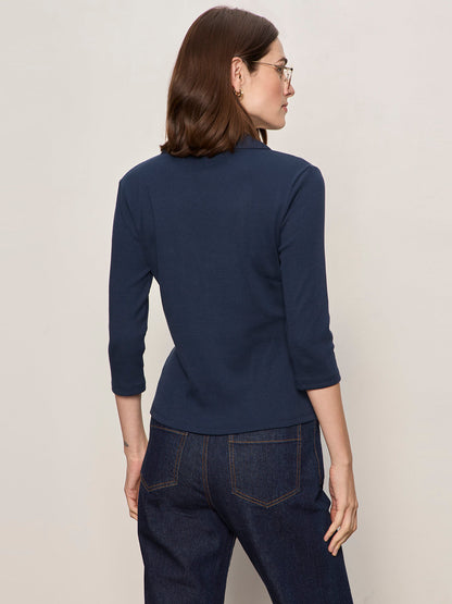 Sanctuary Clothing Top Pick - ECHO BUTTON FRONT TEE NAVY BLAZER
