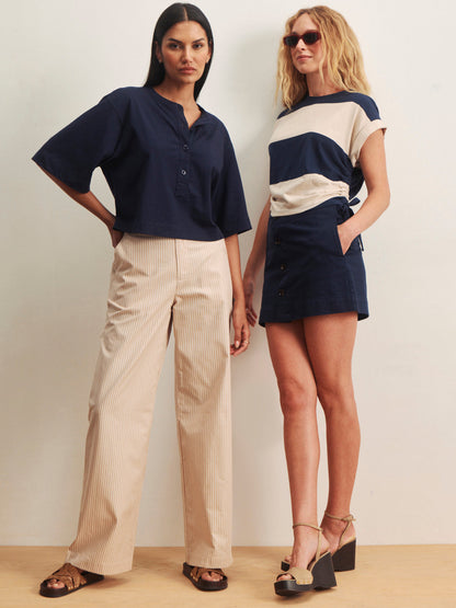 Sanctuary Clothing Latest - FREYA PLACKET TEE NAVY BLAZER