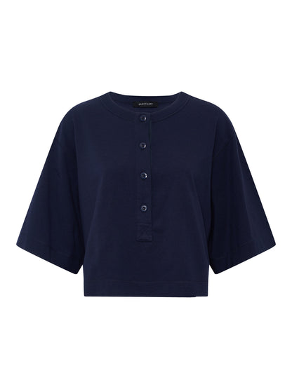 Sanctuary Clothing Latest - FREYA PLACKET TEE NAVY BLAZER