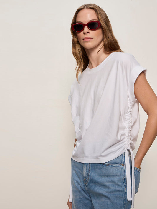 Sanctuary Clothing Hot Sale - ALL DAY RUCHED TEE WHITE