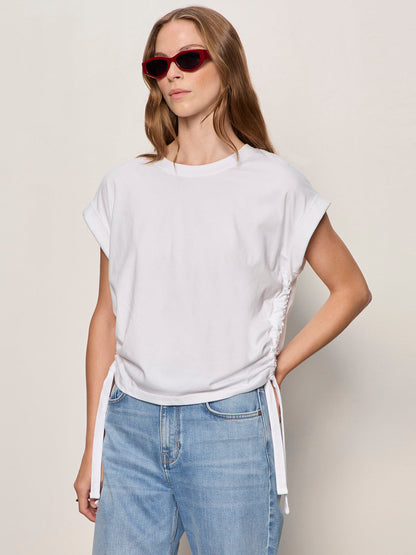 Sanctuary Clothing Hot Sale - ALL DAY RUCHED TEE WHITE