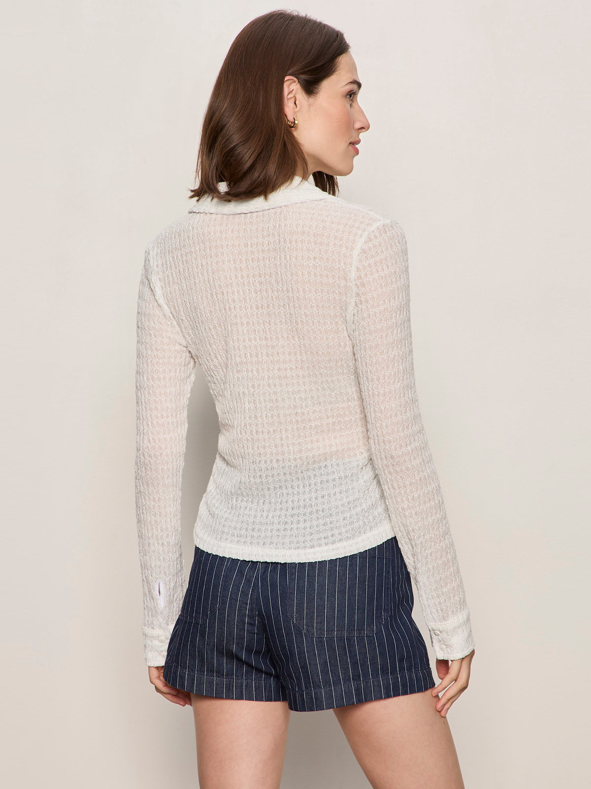 Sanctuary Clothing Sale - JUNO TEXTURED BUTTON FRONT CHALK