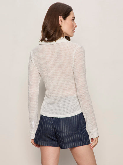 Sanctuary Clothing Sale - JUNO TEXTURED BUTTON FRONT CHALK