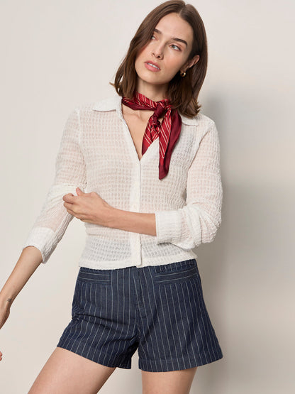 Sanctuary Clothing Sale - JUNO TEXTURED BUTTON FRONT CHALK