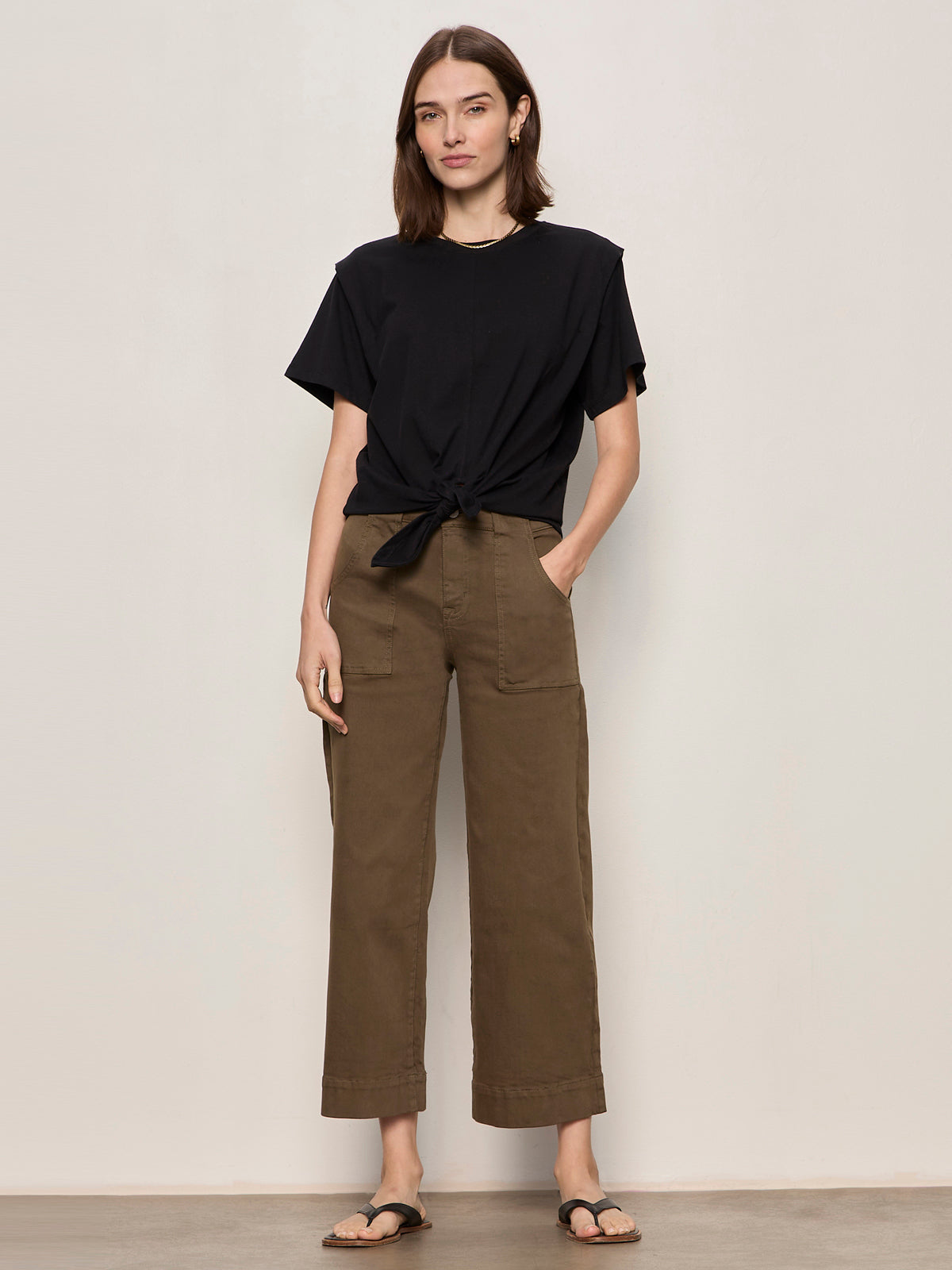 Sanctuary Clothing Hot Sale - GOOD TO GO TIE FRONT TEE BLACK