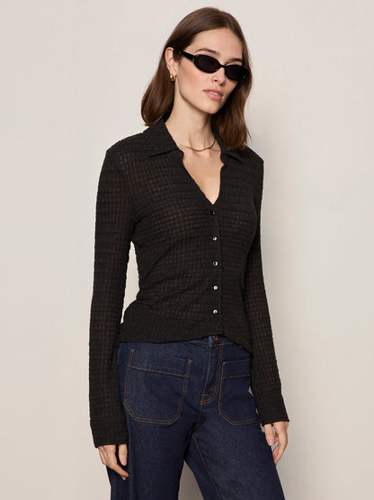 Sanctuary Clothing Discount - JUNO TEXTURED BUTTON FRONT BLACK