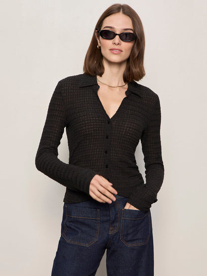Sanctuary Clothing Discount - JUNO TEXTURED BUTTON FRONT BLACK