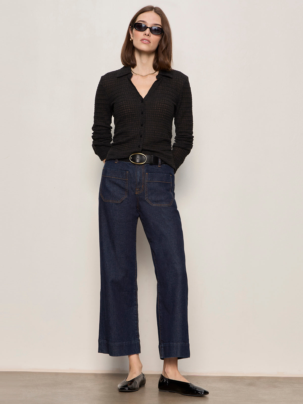 Sanctuary Clothing Discount - JUNO TEXTURED BUTTON FRONT BLACK