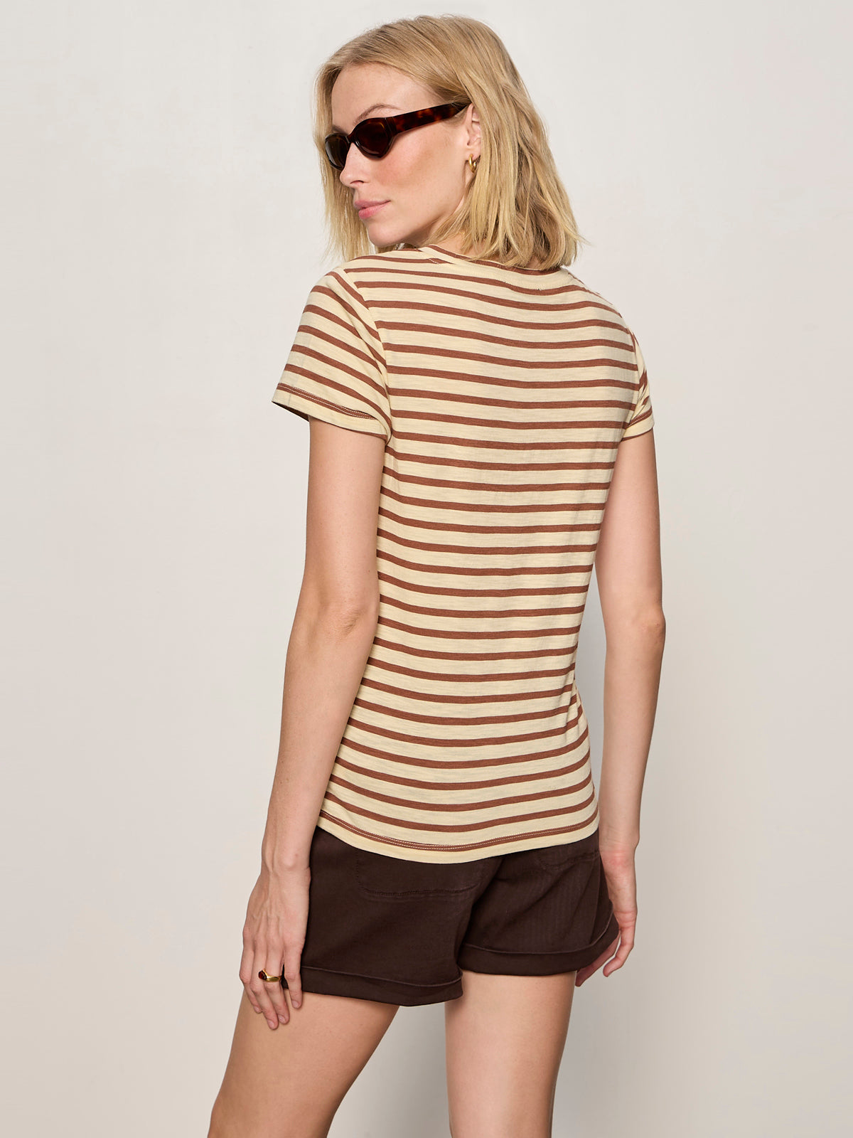 Sanctuary Clothing Great Value - THE PERFECT TEE CHOCO BANANA STRIPE