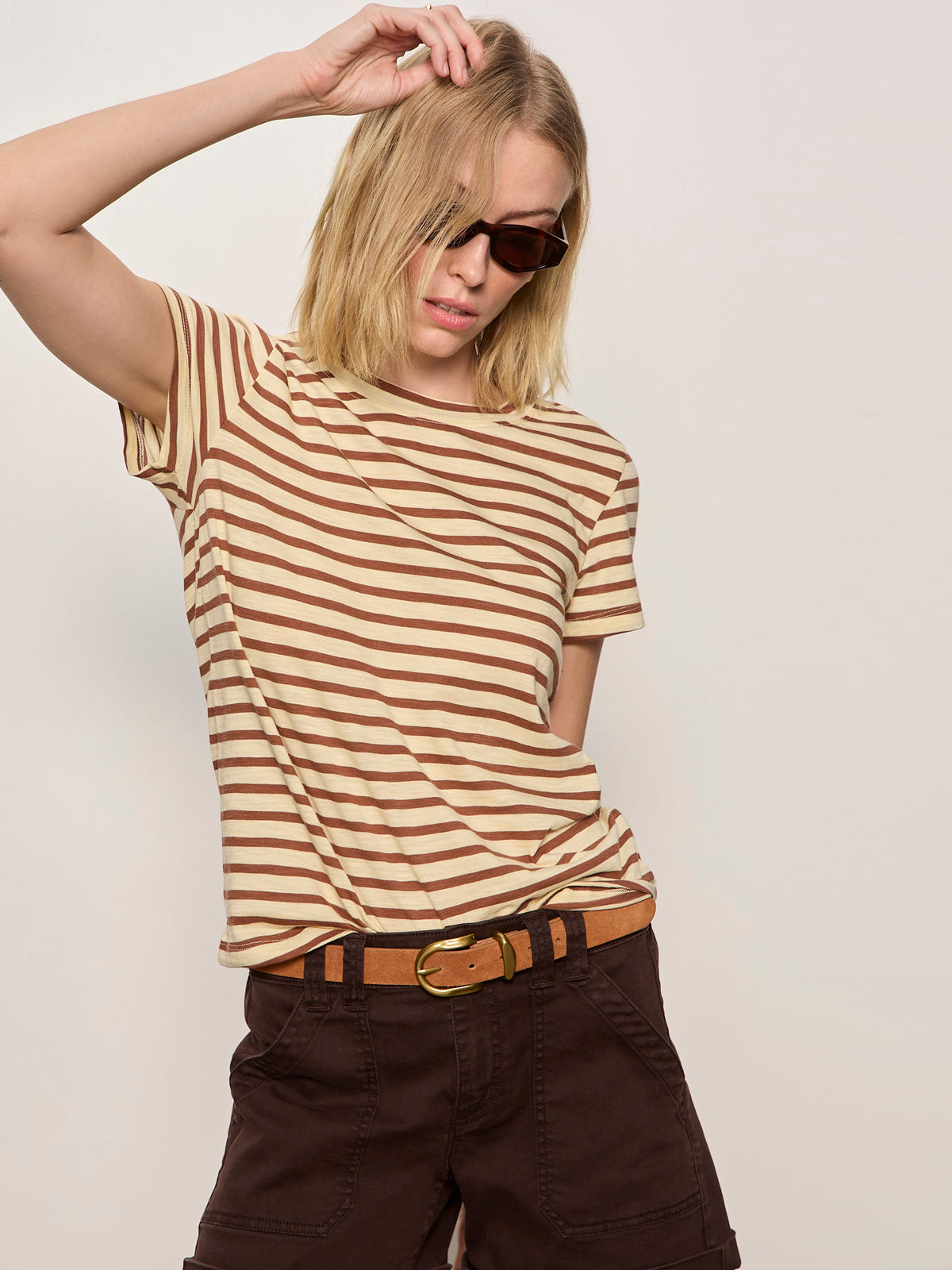 Sanctuary Clothing Great Value - THE PERFECT TEE CHOCO BANANA STRIPE