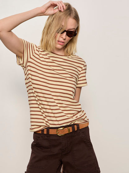 Sanctuary Clothing Great Value - THE PERFECT TEE CHOCO BANANA STRIPE