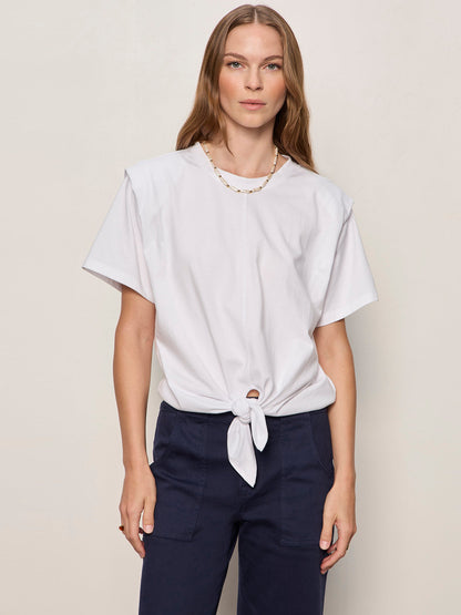Sanctuary Clothing Signature - GOOD TO GO TIE FRONT TEE WHITE